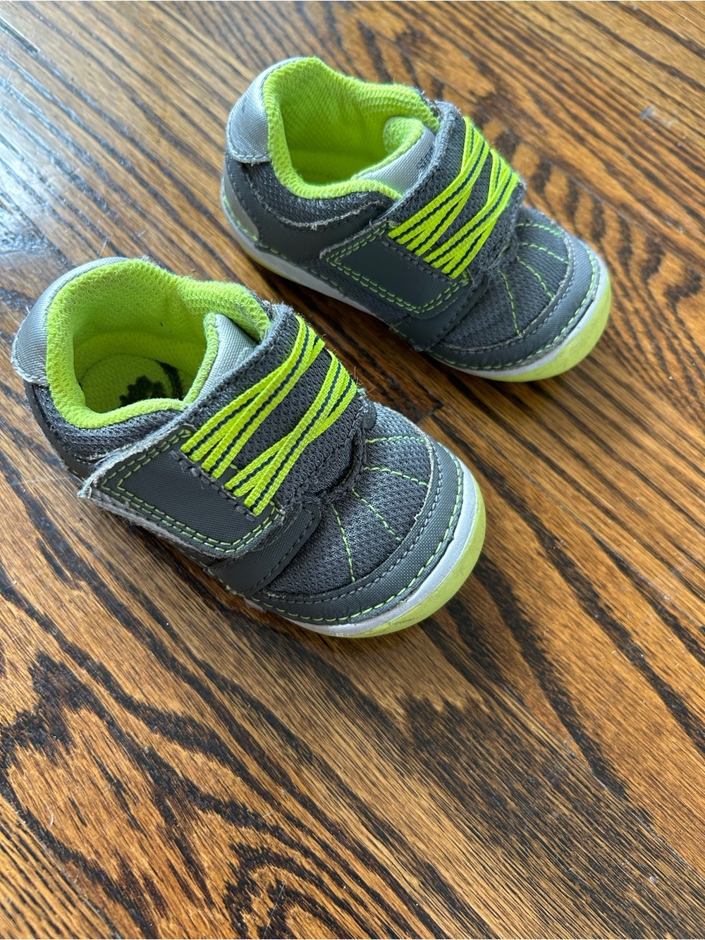 Stride Rite Baby Toddler Shoes Sneakers Trainers Size 4.5 - Grey and Green